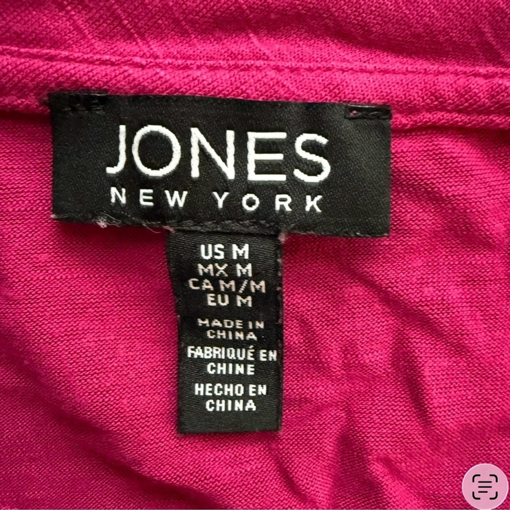Jones New York Fuchsia Knot Front Tee Size M Business Casual Office Stretch - Picture 3 of 11